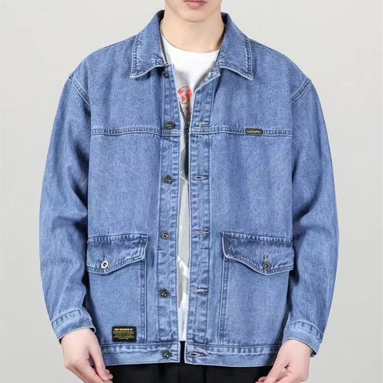 Men's American Casual Denim Jacket - Workwear Jean Jacket