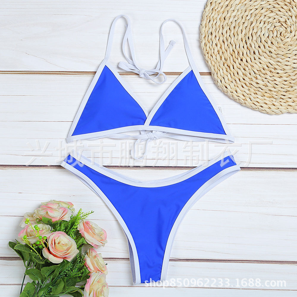 Bikini Femme Sexy Uni - Maillot de Bain 2 Pièces Été