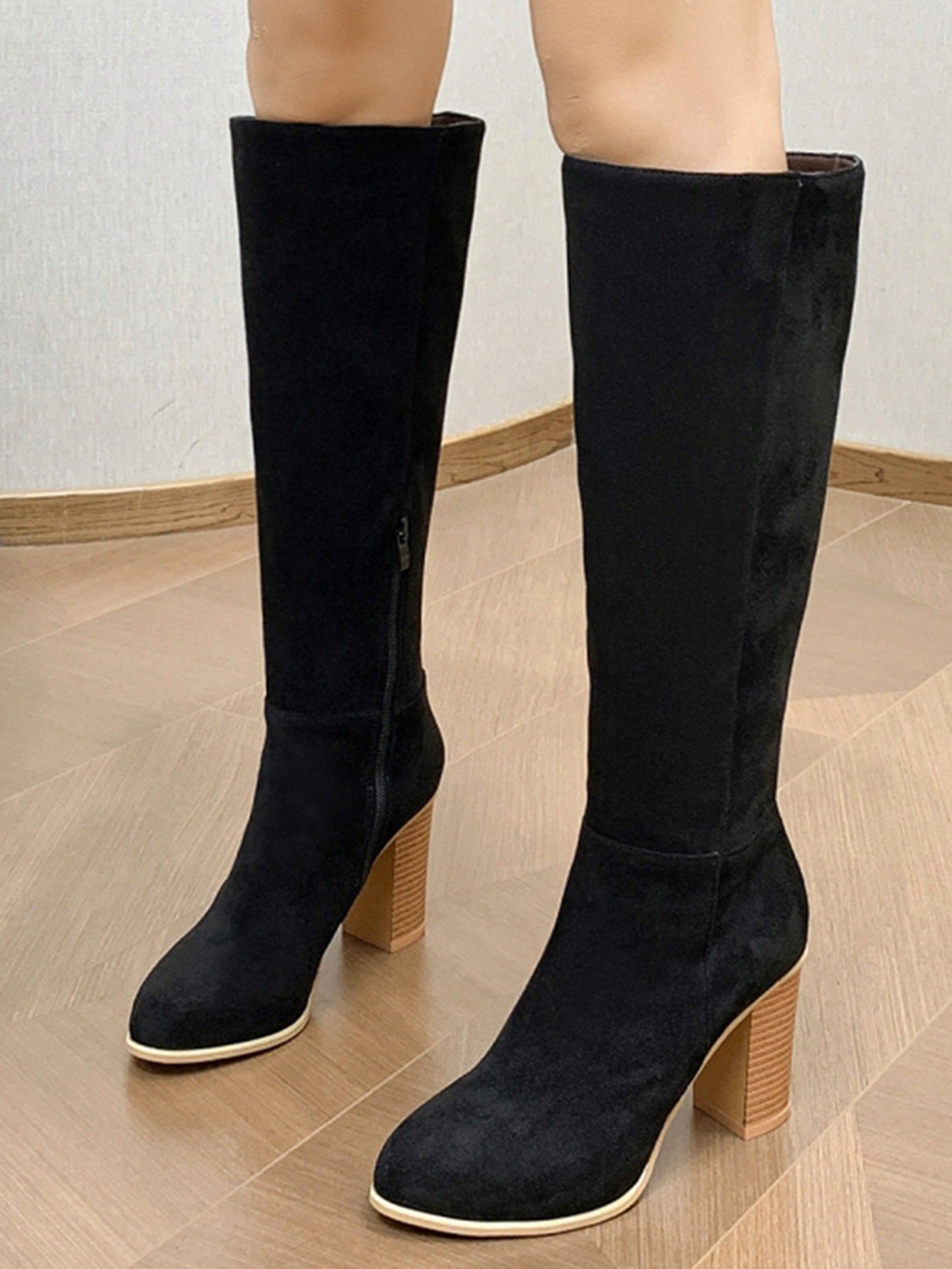 Botines de tacón alto con punta cuadrada para mujer - Tendencia de moda