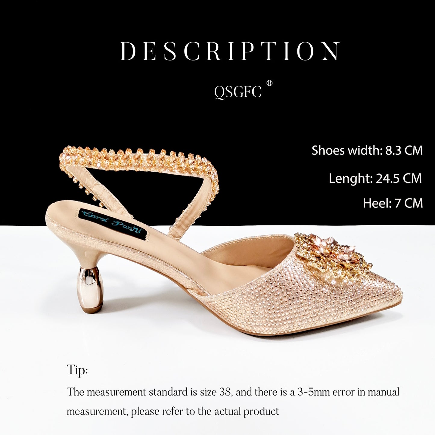 Conjunto de zapatos y bolso con flores de diamantes de imitación para mujer - Tacones altos de noche