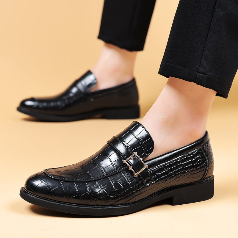 Crocodile Pattern Leather Men's Shoes - Elegant Business