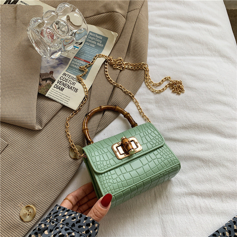 Bolso de mano con cadena para mujer, estilo japonés-coreano - Superficie suave