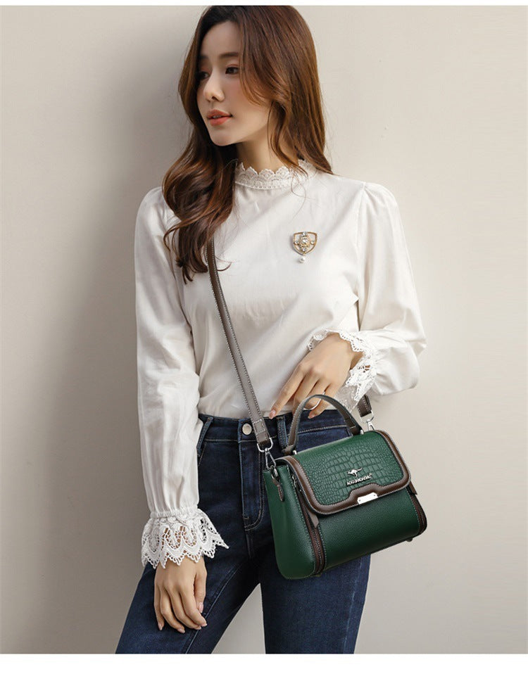 Bolso de hombro cuadrado de PU para mujer, 600 g - Bandolera compacta