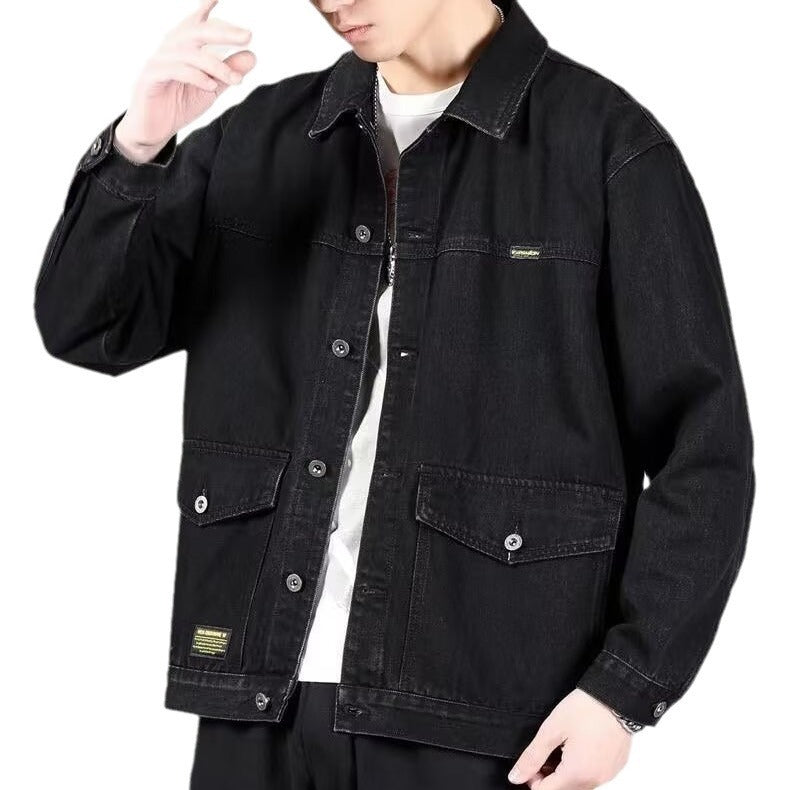 Men's American Casual Denim Jacket - Workwear Jean Jacket