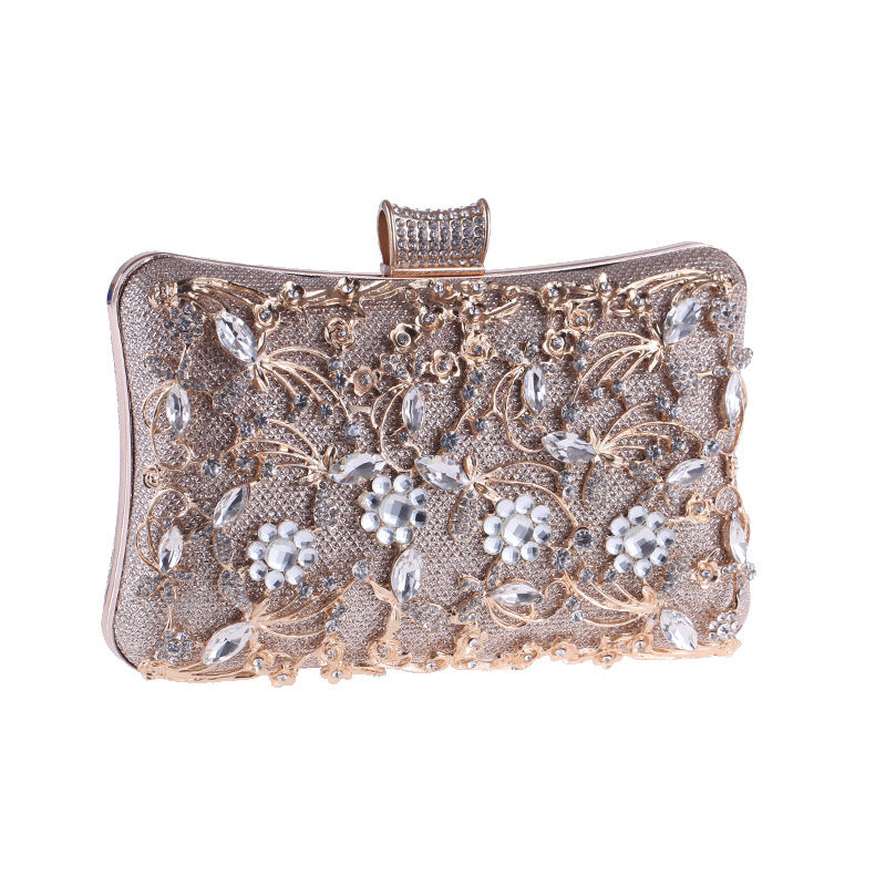 Bolso de mano estilo oriental con diamantes de imitación (450 g) - Asa de cadena