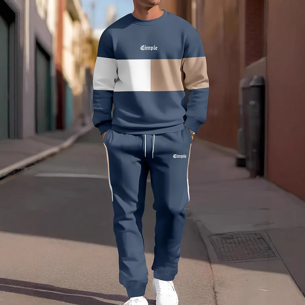 Men's Printed Tracksuit Set - Sports Jacket and Pants