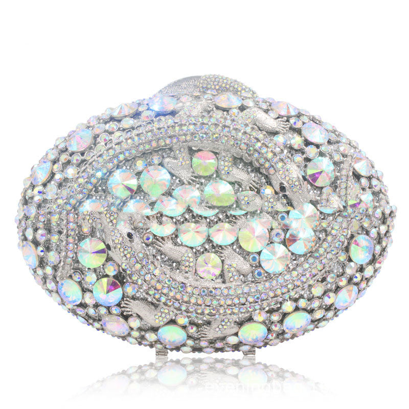 Bolso de mano de noche con diamantes de imitación - Estuche para joyas para mujer