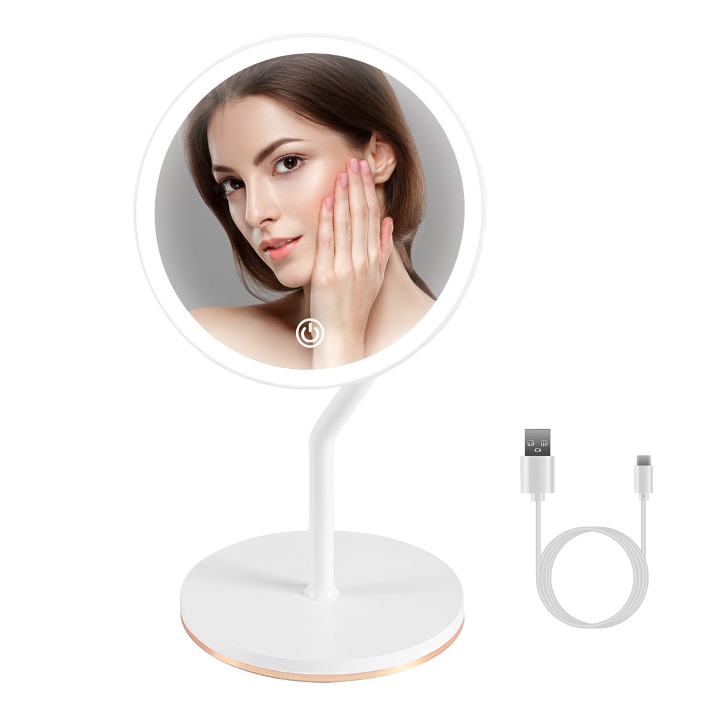 Miroir Maquillage Lumineux Grossissant 5X LED Rechargeable