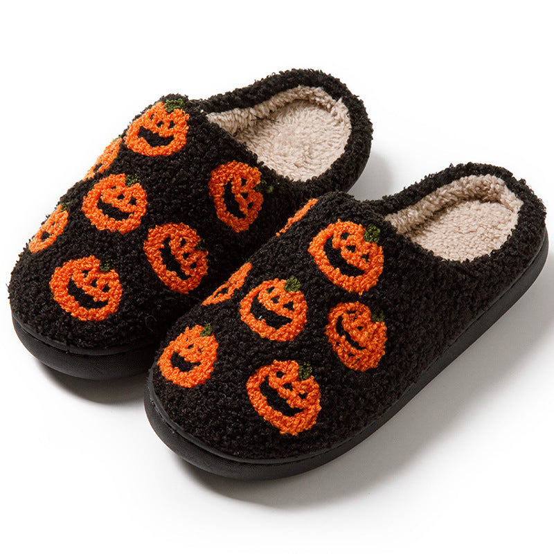 Pantuflas de calabaza de Halloween para mujer: cómodas pantuflas de casa