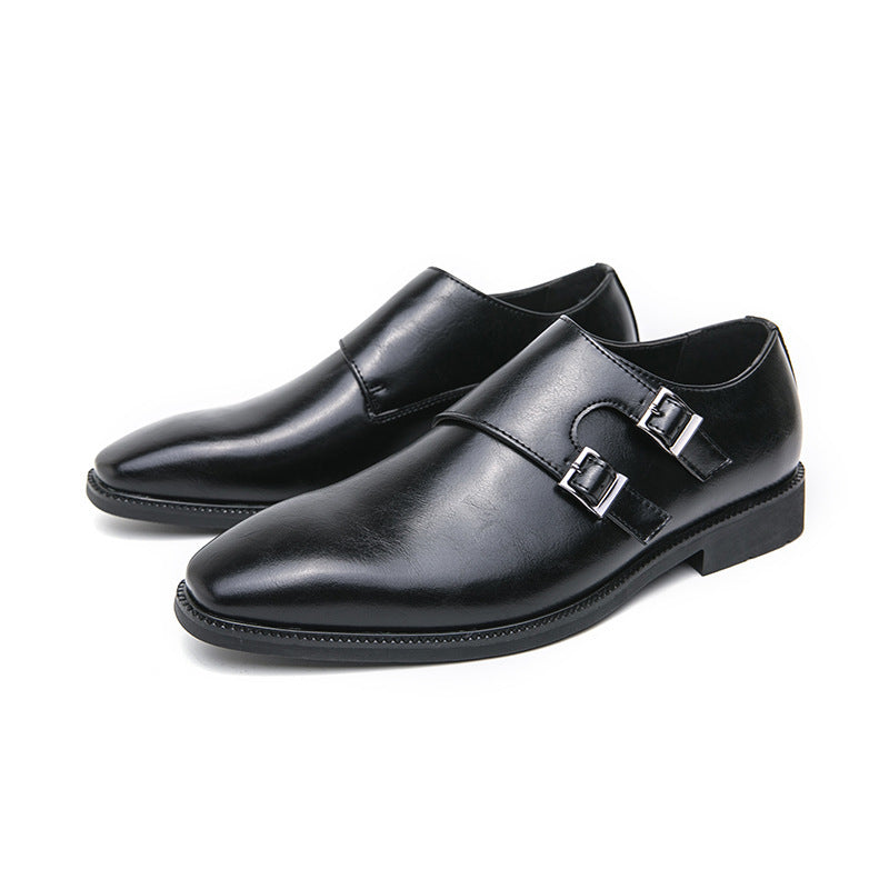 Men's Leather Dress Shoes - Elegant Buckle Office Wedding