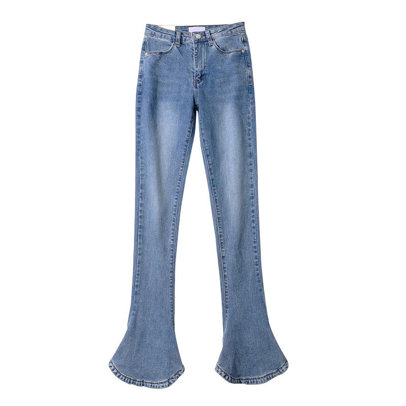 Jean Femme Taille Haute - Droit Casual Micro-Élastique