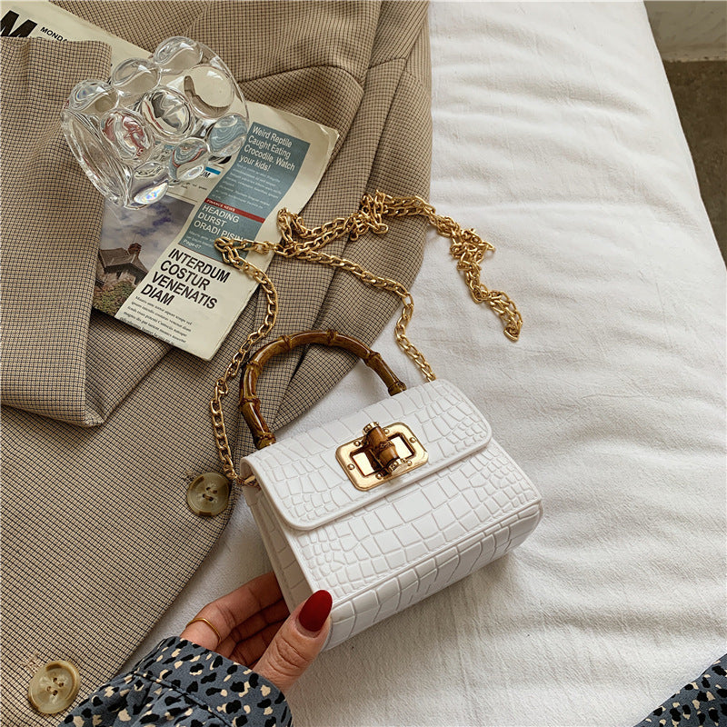Bolso de mano con cadena para mujer, estilo japonés-coreano - Superficie suave