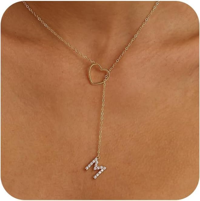 Pendentif Initiales Glamours Doré Zircon - 26 Lettres Anglaises