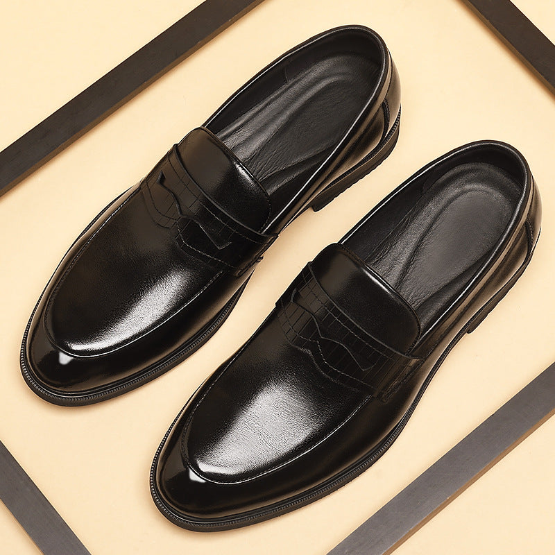 Men's Leather Elevator Shoes - Elegant Business Style