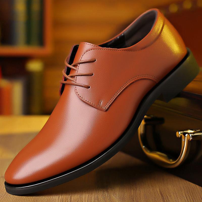 Men's Leather Pointed Toe Business - Formal Waterproof Shoes