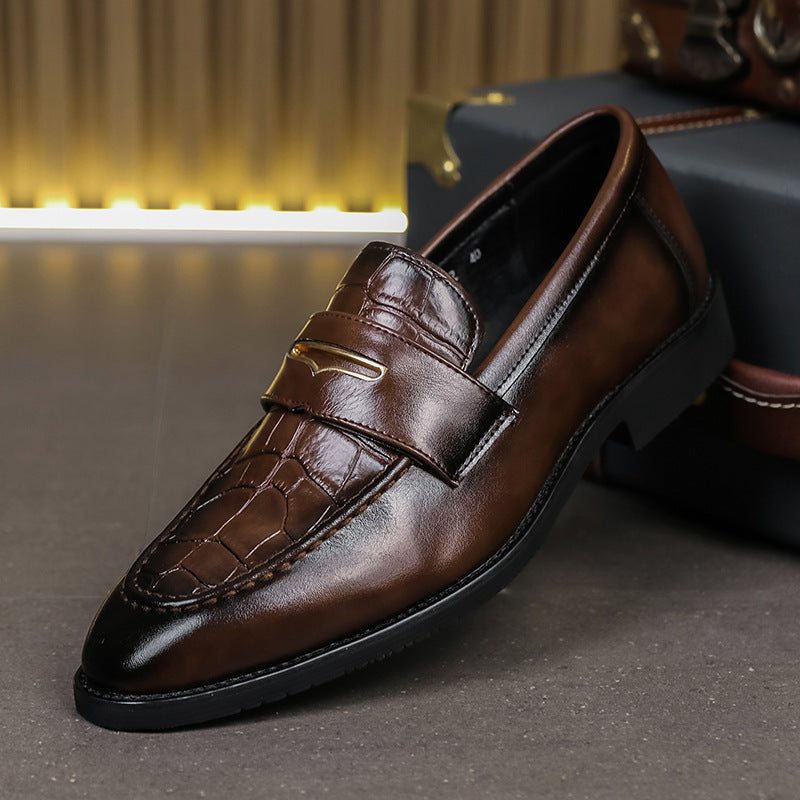 Men's Leather Pointed Toe Shoes Plus Size - Formal Business
