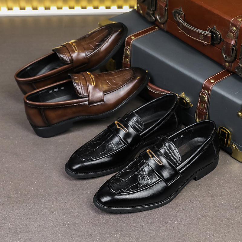 Men's Leather Pointed Toe Shoes Plus Size - Formal Business