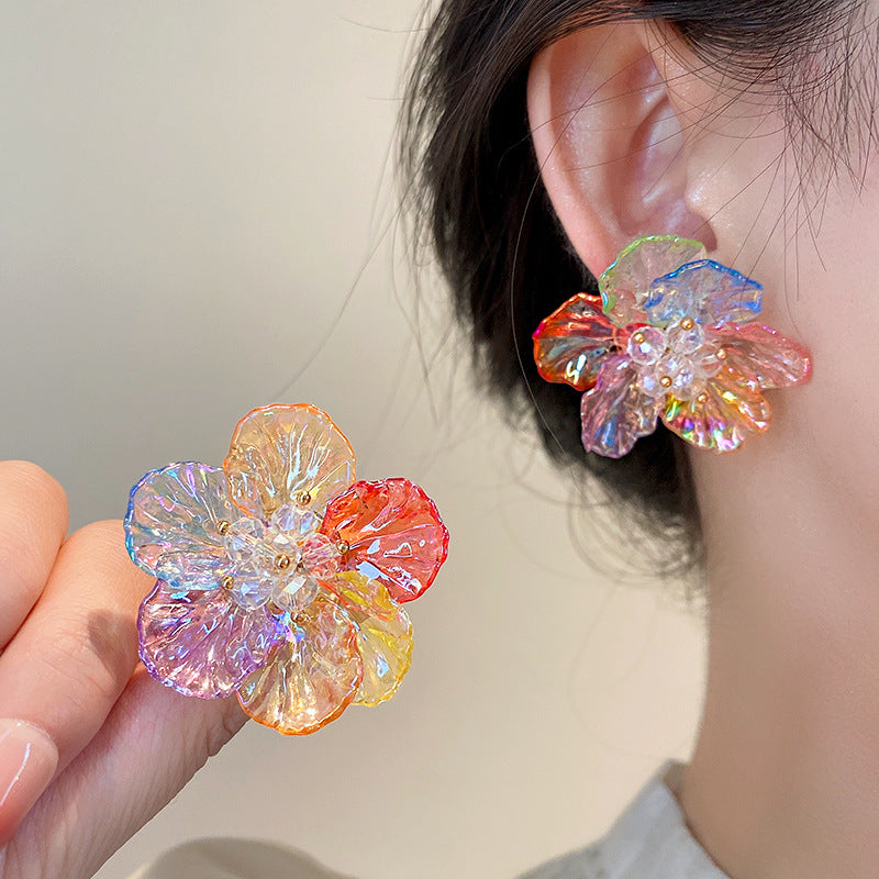 Pendientes de flores acrílicas de colores (10 g) - 7 diseños