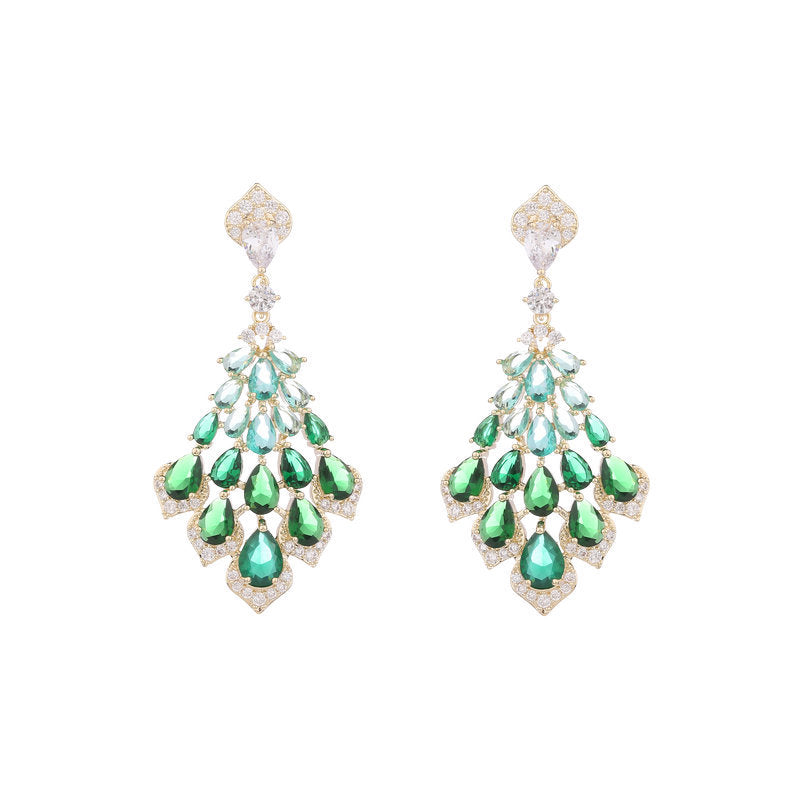 Pendientes de circón con forma de gota de agua (33 g) - Diseño de pétalos