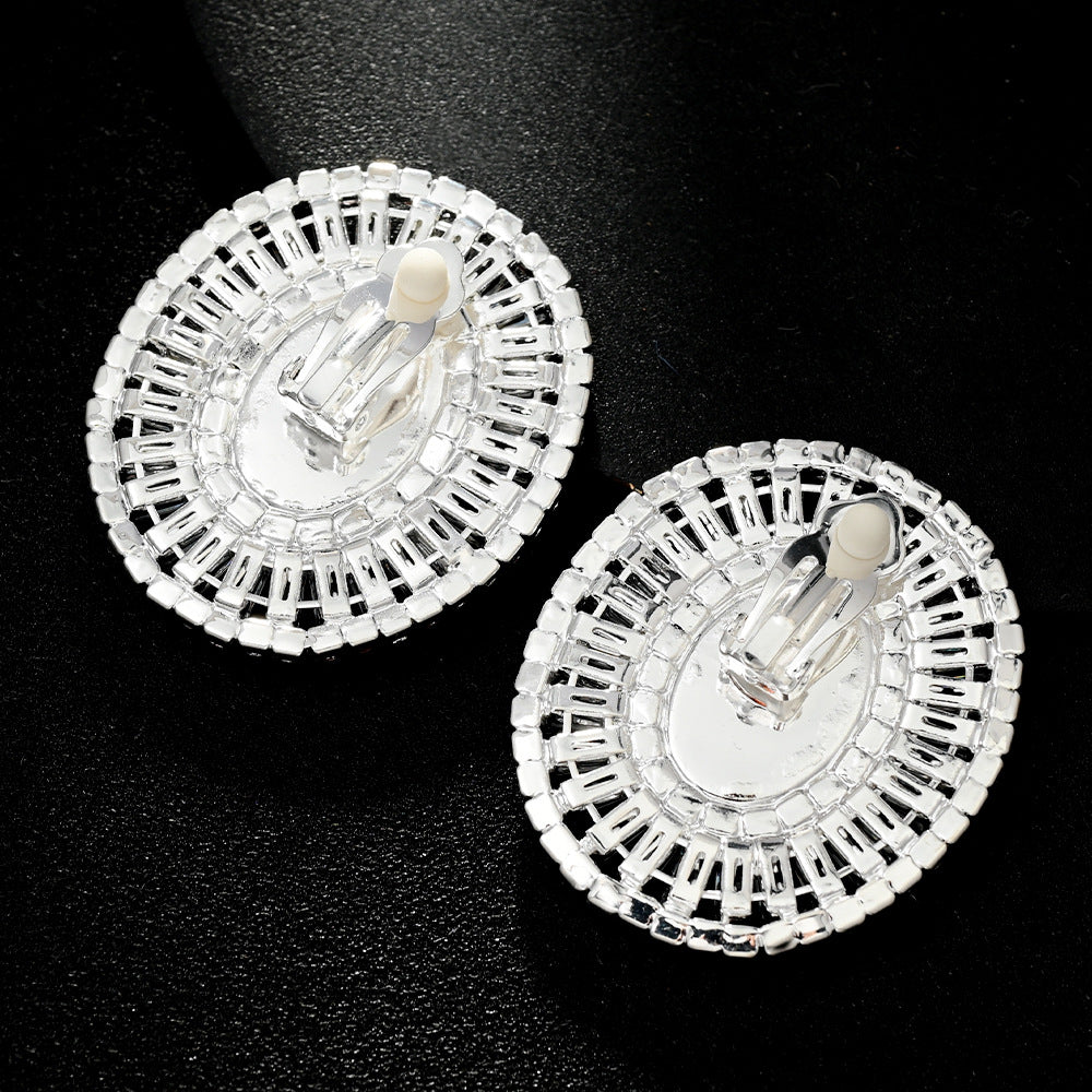 Pendientes de circonitas ovaladas con perlas de 42 g - Galvanoplastia