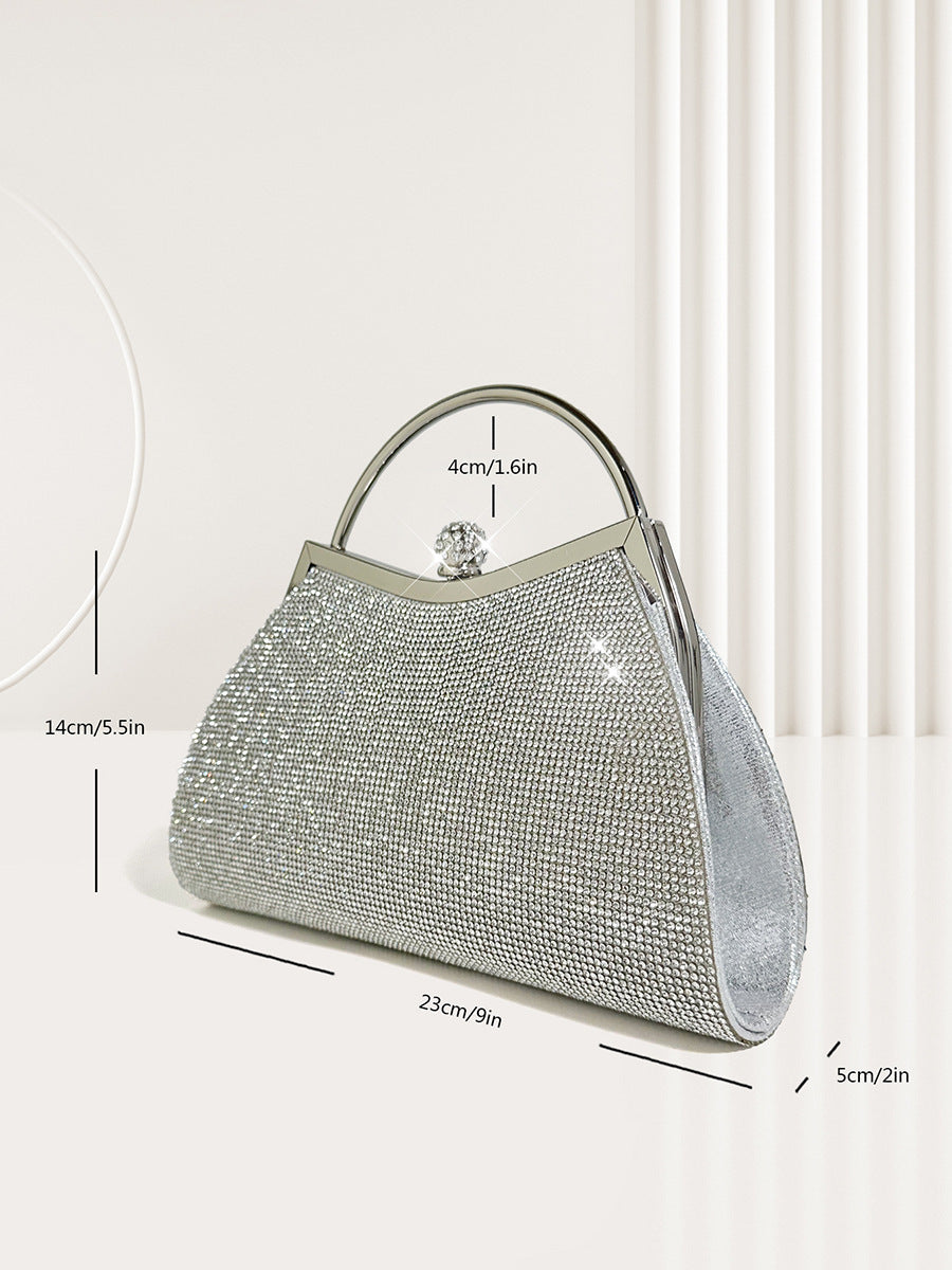 Bolso de mano para mujer, poliéster 620 g, detalles decorativos, 23 x 18 cm.