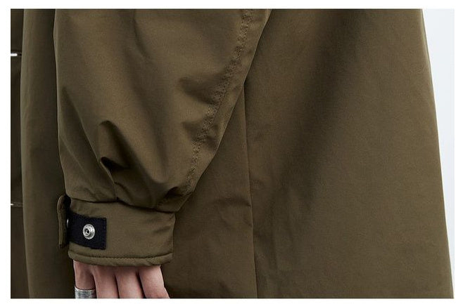 Men's Mid-Length Hooded Trench Coat - Double-Effect Coat
