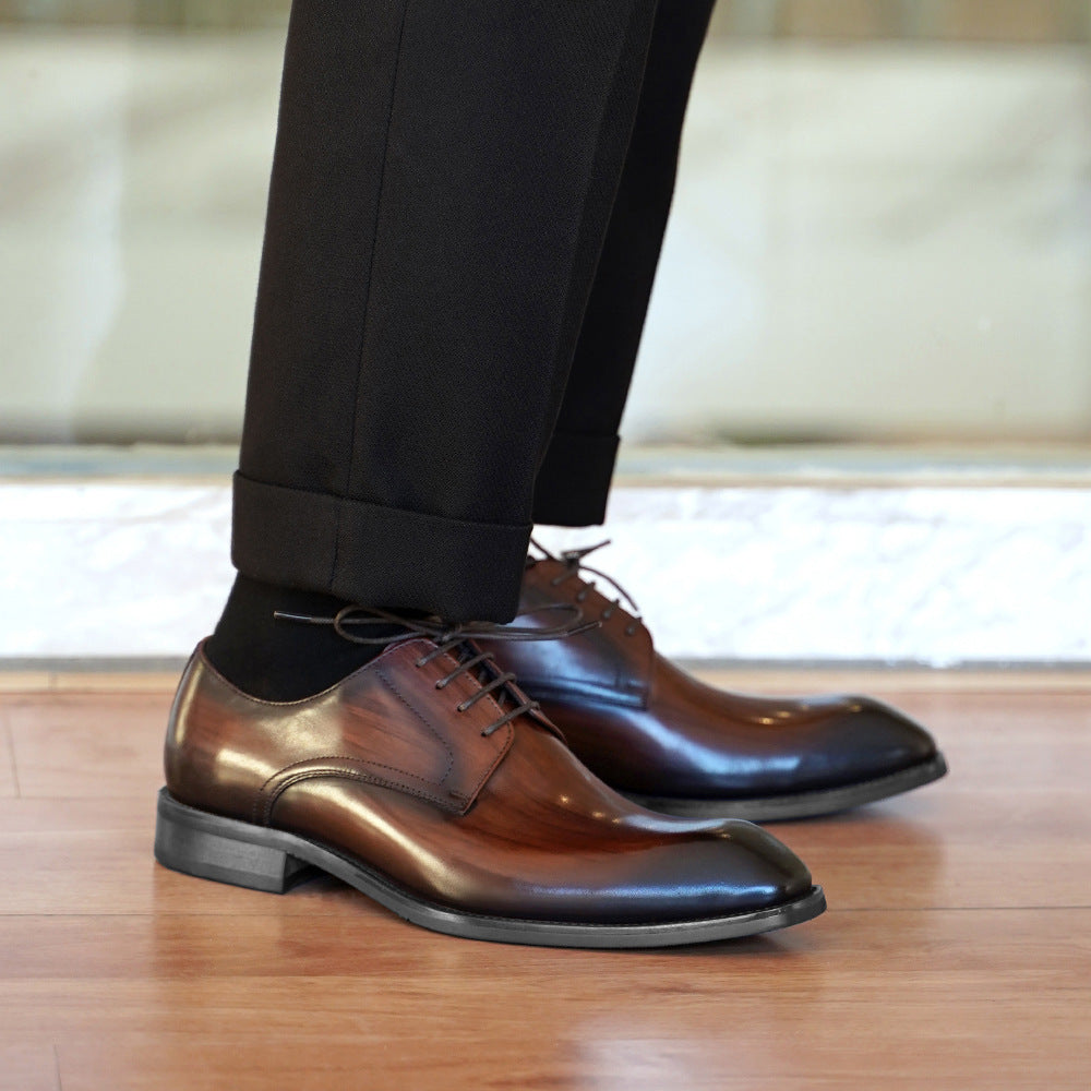 Men's Vintage Square Toe Leather Shoes - Large Size 38-48