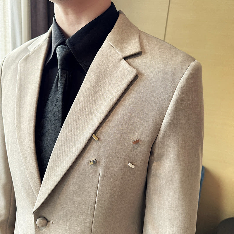 Men's 2 Piece Slim Fit Suit - Casual One Button Jacket