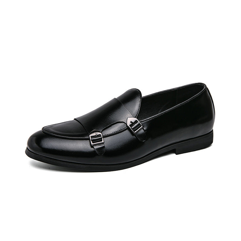 Men's Leather Double Buckle Shoes - Elegant Autumn Style