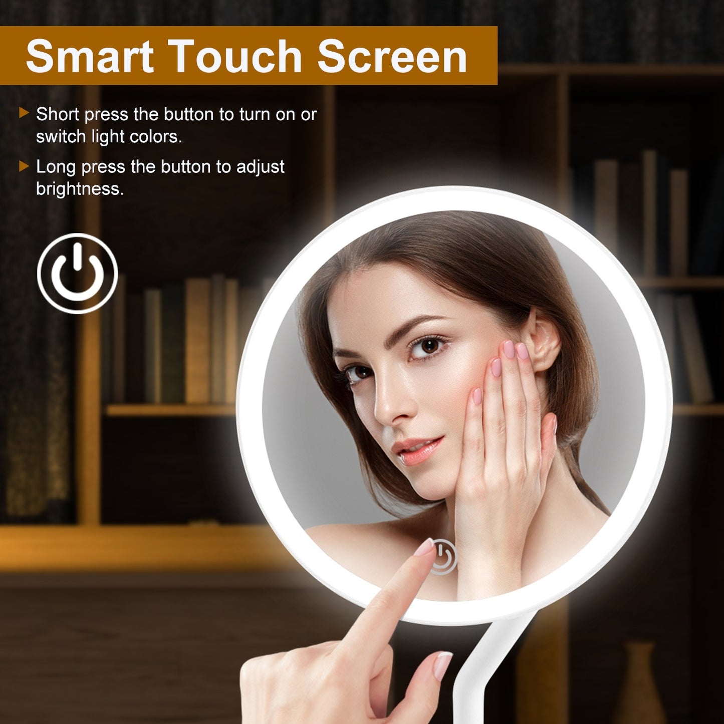 Miroir Maquillage Lumineux Grossissant 5X LED Rechargeable