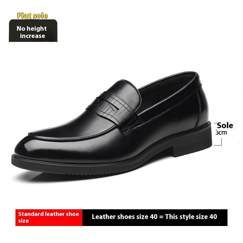 Men's Leather Elevator Shoes - Elegant Business Style