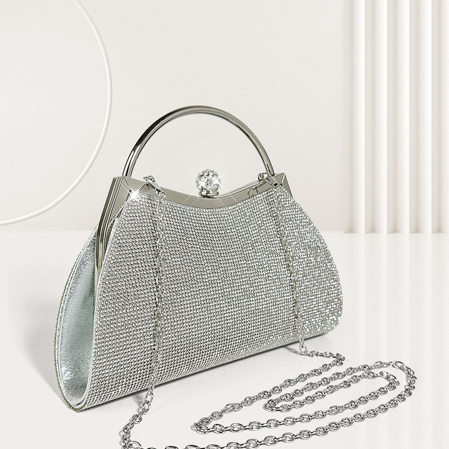 Bolso de mano para mujer, poliéster 620 g, detalles decorativos, 23 x 18 cm.