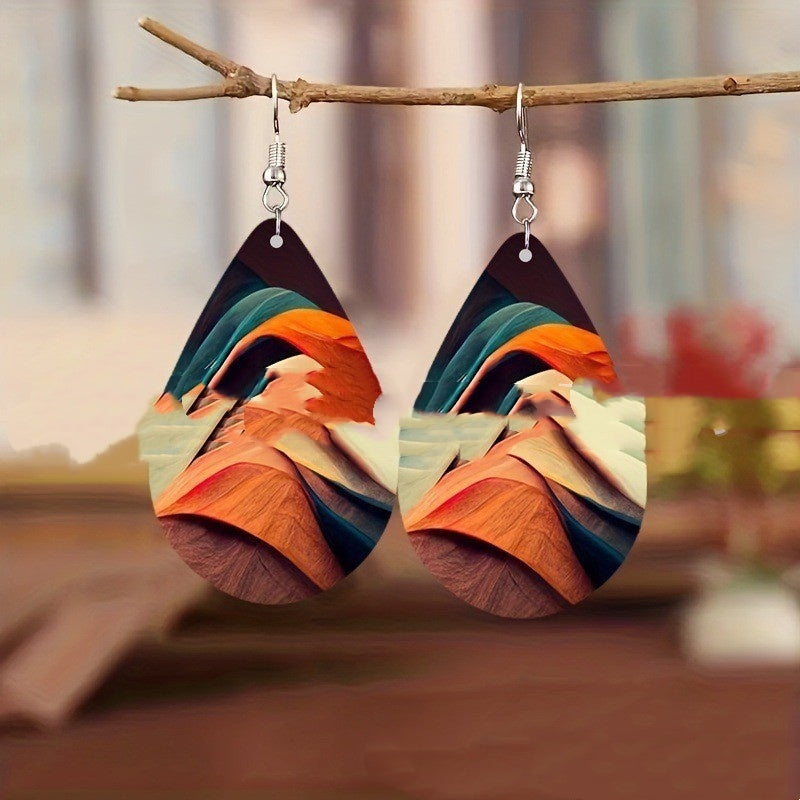 Pendientes acrílicos colgantes de 22 g - Planet Patterns 4 Colors