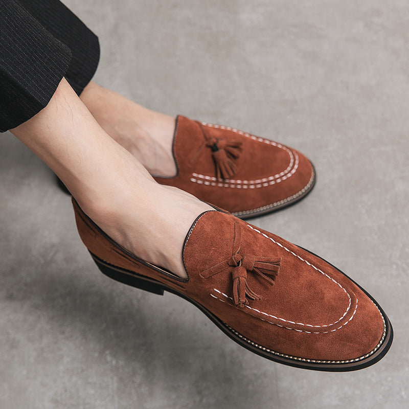 Men's Suede Fringed Loafers - Plus Size Comfort Loafers