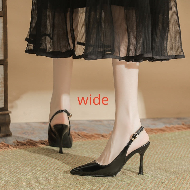 Zapatos de tacón alto para mujer - Estilo coreano, charol, punta puntiaguda