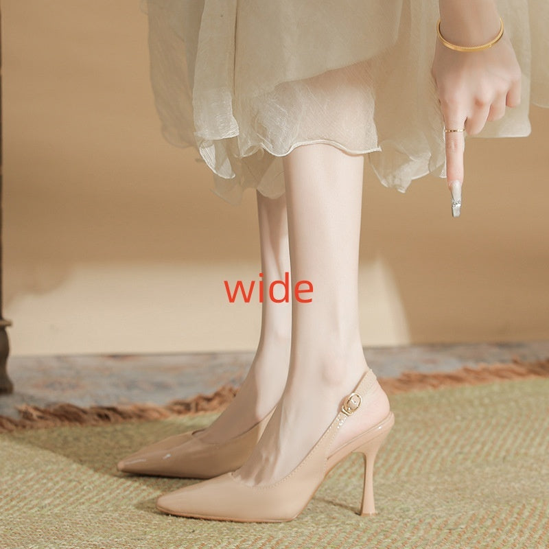 Zapatos de tacón alto para mujer - Estilo coreano, charol, punta puntiaguda