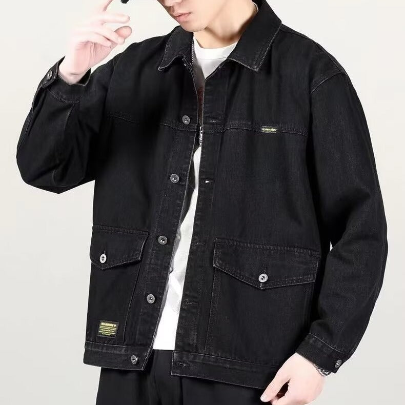 Men's American Casual Denim Jacket - Workwear Jean Jacket