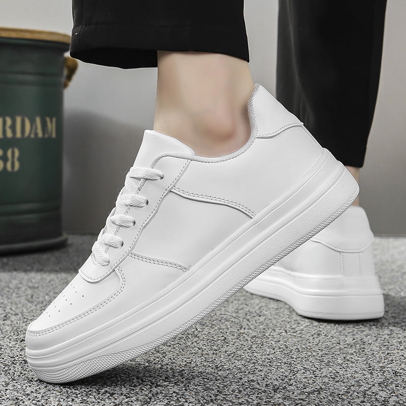 Men's White Platform Sneakers - Large Size Spring Summer