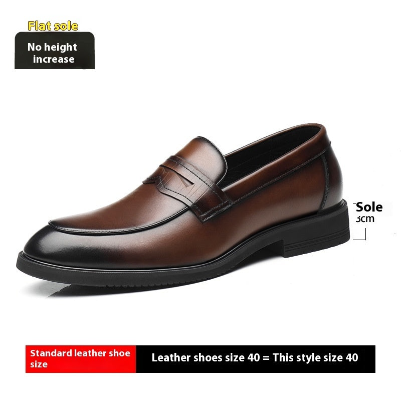 Men's Leather Elevator Shoes - Elegant Business Style