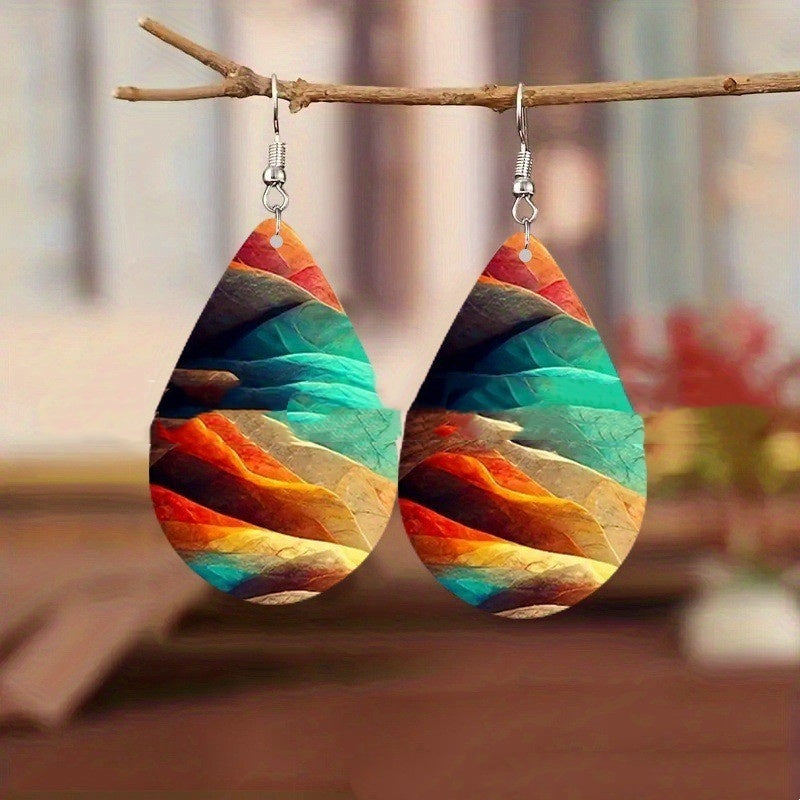 Pendientes acrílicos colgantes de 22 g - Planet Patterns 4 Colors