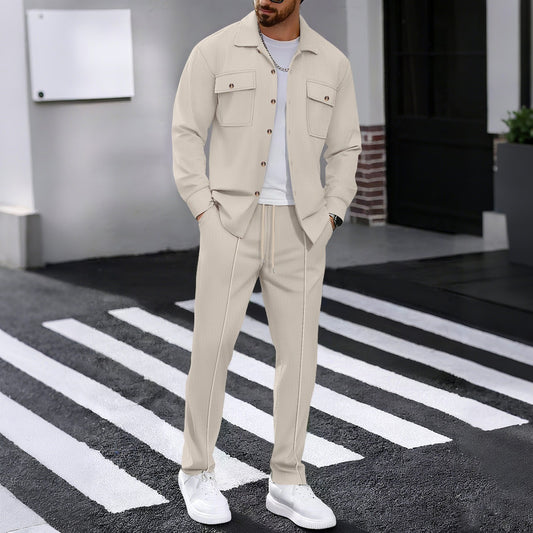Ensemble Homme Casual Gaufré - Chemise et Pantalon
