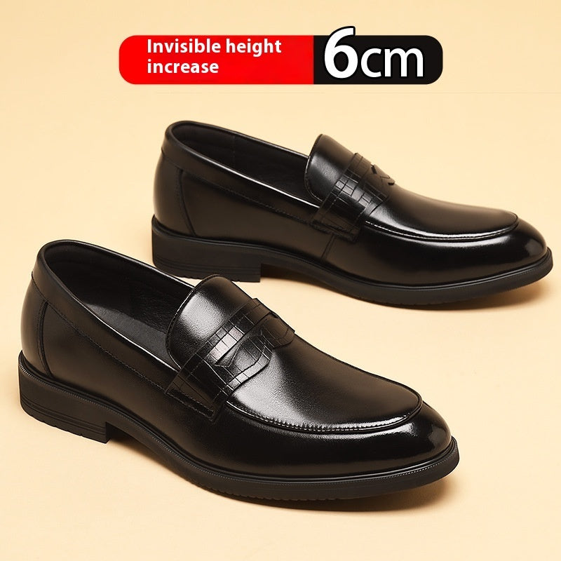 Men's Leather Elevator Shoes - Elegant Business Style