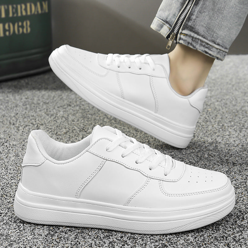 Men's White Platform Sneakers - Large Size Spring Summer