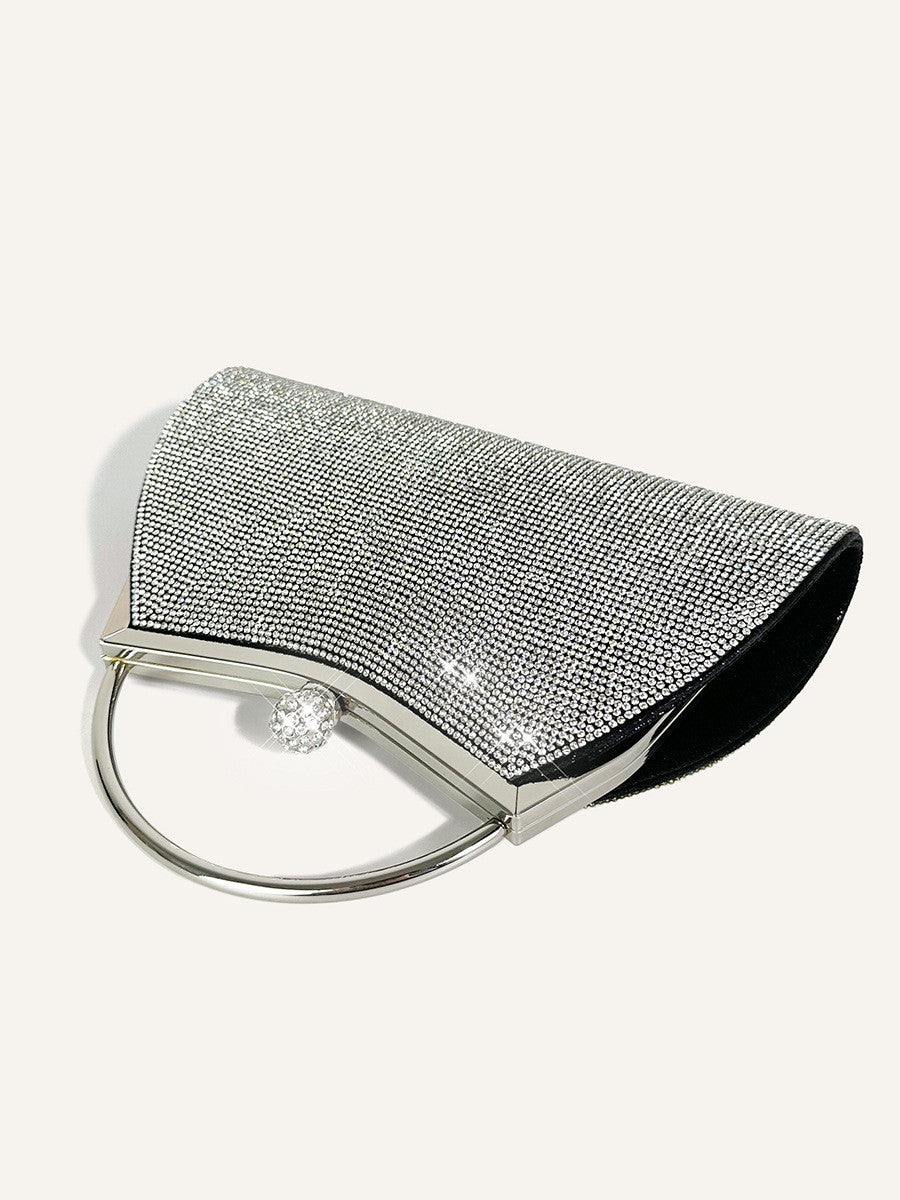 Bolso de mano para mujer, poliéster 620 g, detalles decorativos, 23 x 18 cm.