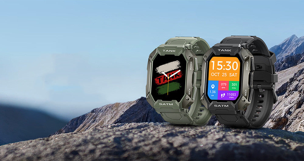 Outdoor Waterproof Smartwatch 5ATM IP69K - Bluetooth Sport