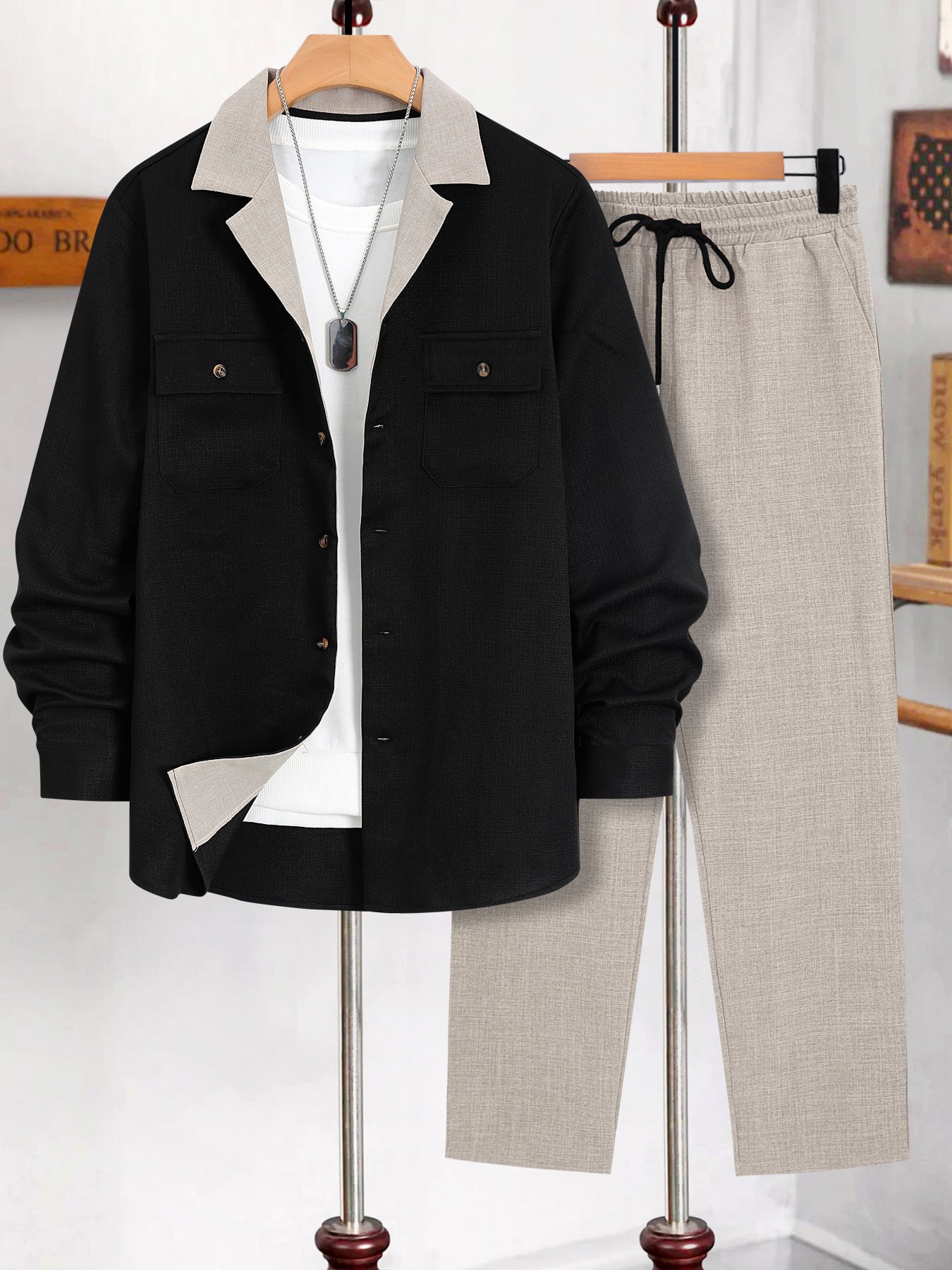 Ensemble Costume Décontracté Homme - Veste et Pantalon Créatif