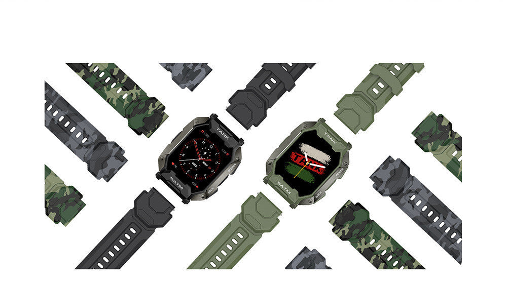 Outdoor Waterproof Smartwatch 5ATM IP69K - Bluetooth Sport