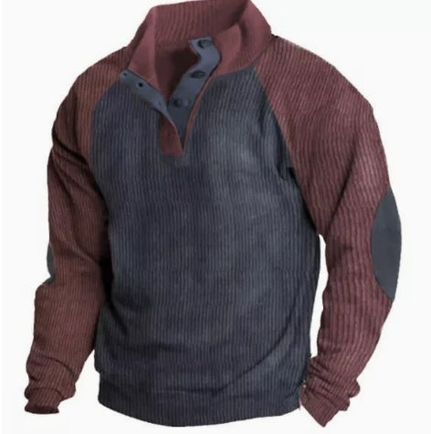 Sweatshirt Homme Imprimé Décontracté - Pull Japonais Rétro à Poches Manches Longues