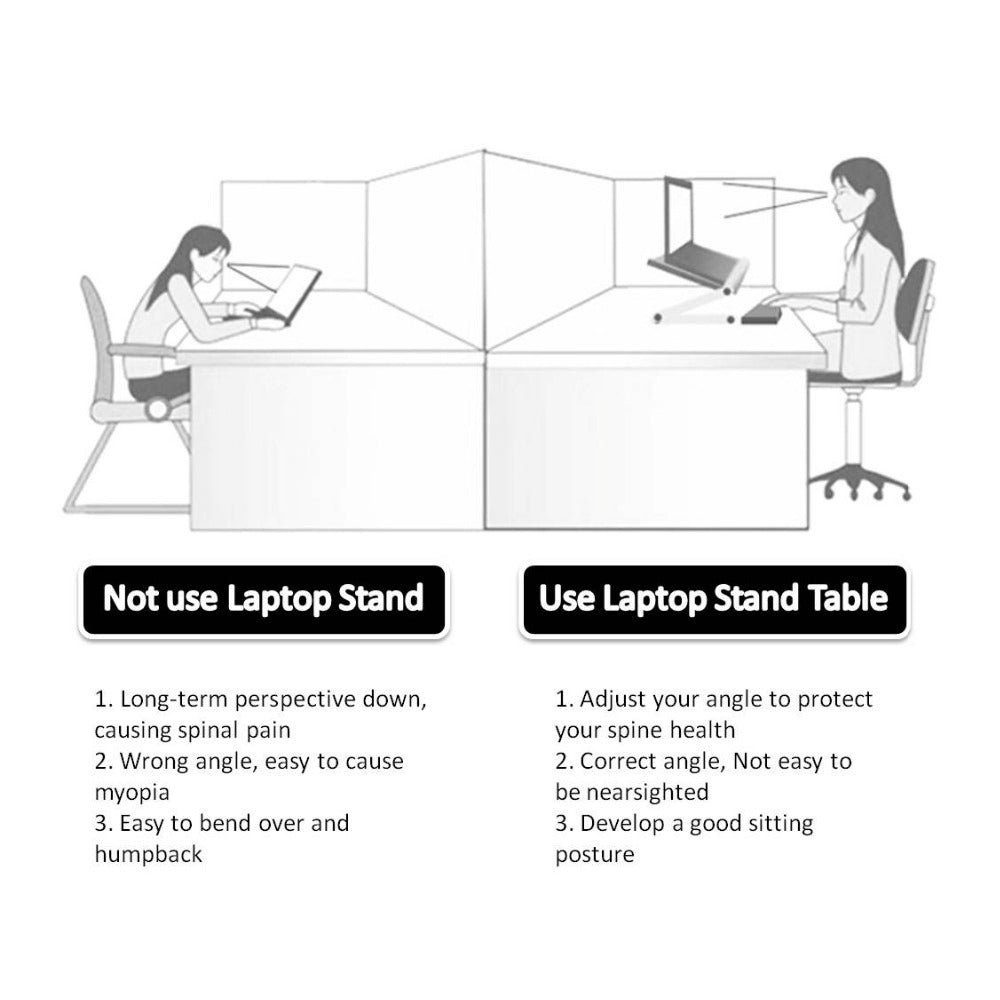 Ergonomic Foldable Laptop Stand - Adjustable for PC and Tablet