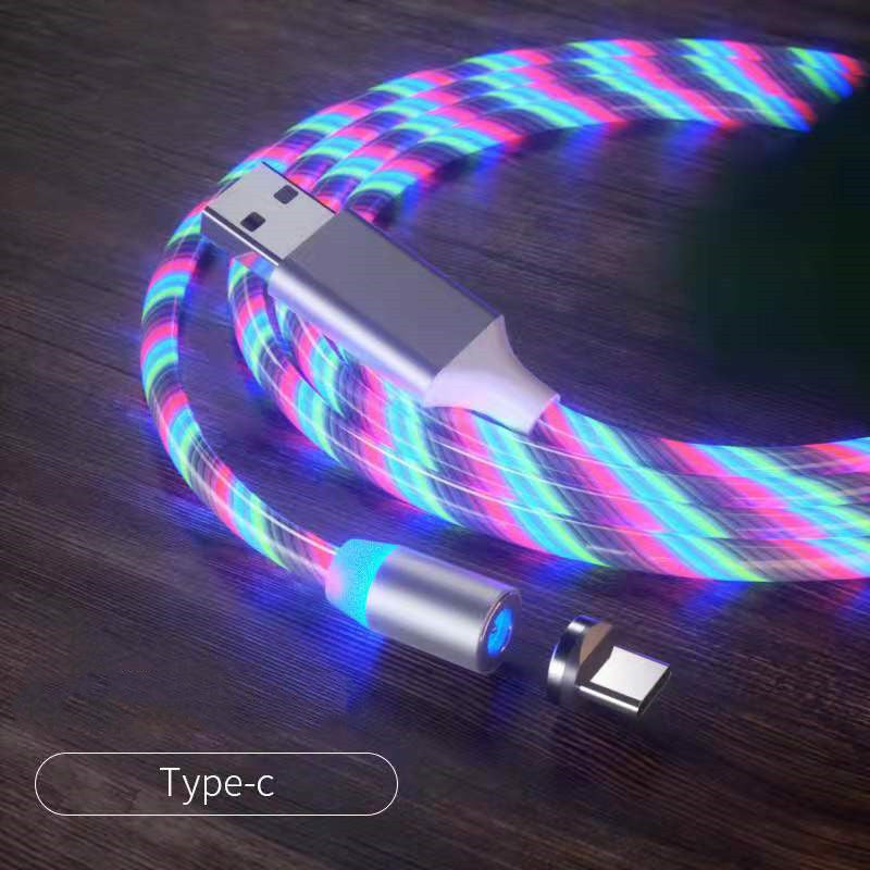 Cable de carga magnético LED 3 en 1: USB-C, Micro USB, Lightning rápido